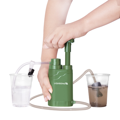 2.1 Pounds Camping Water Filter Pump With Carbon 0.01 Micron Portable Water Purifier Pump