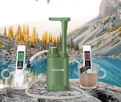 2.1 Pounds Camping Water Filter Pump With Carbon 0.01 Micron Portable Water Purifier Pump